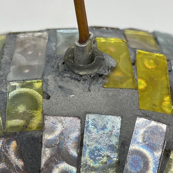 Mosaic Round Hanging Bird Feeder Fly Through Outdoors Pinks Yellow Blues - Picture 14 of 14